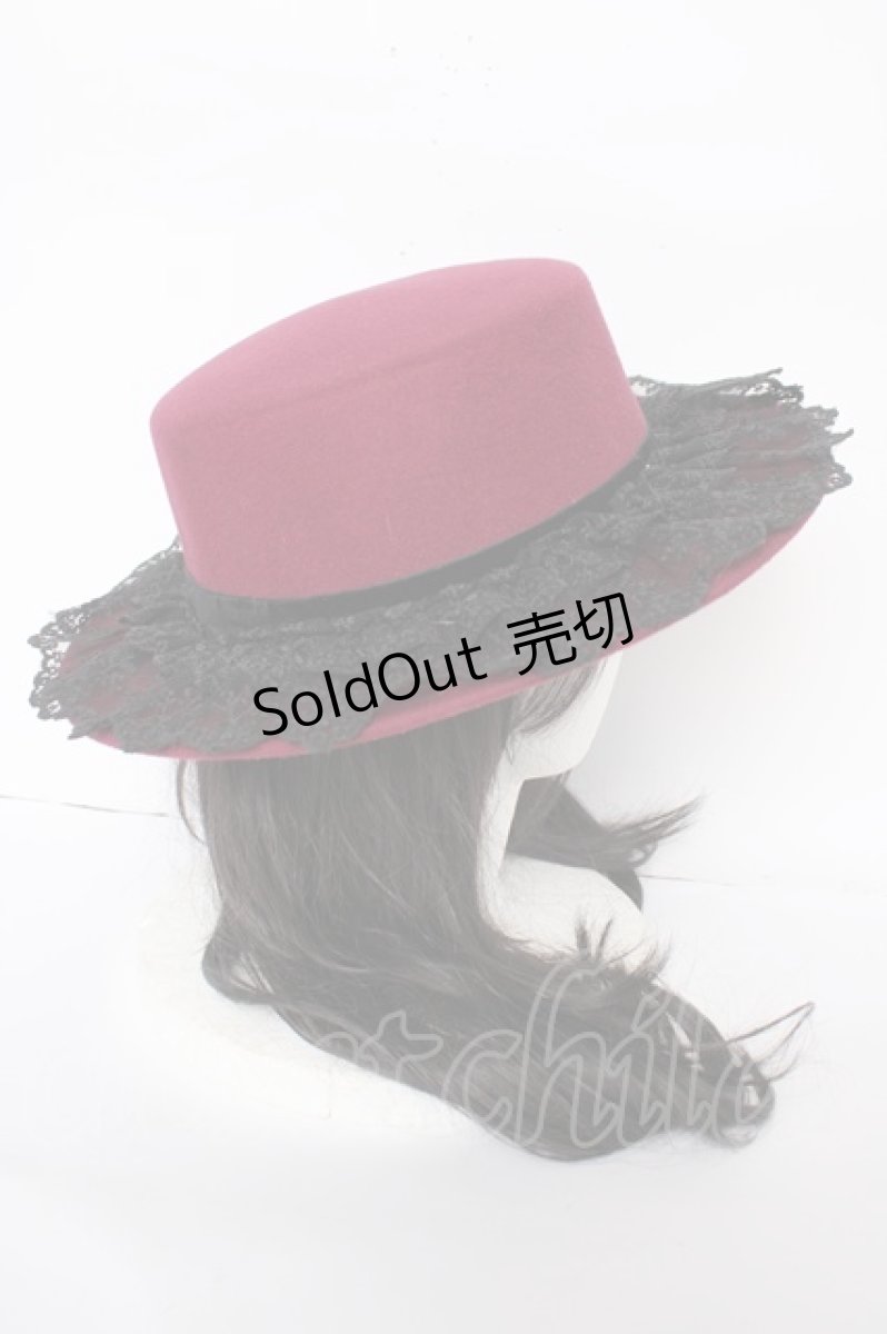 画像4: axes femme / 巻きバラレースカンカン帽  ワイン Y-26-09-16-023-AX-AC-SZ-ZY (4)