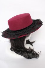 画像4: axes femme / 巻きバラレースカンカン帽  ワイン Y-26-09-16-023-AX-AC-SZ-ZY (4)