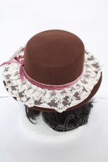 画像3: axes femme / 巻きバラレースカンカン帽  茶 Y-26-09-16-024-AX-AC-SZ-ZY (3)