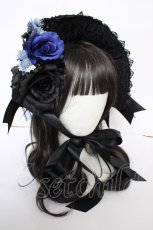 画像1: Anges et Demons / コサージュボンネット  黒 Y-26-09-16-027-GO-AC-SZ-ZY (1)