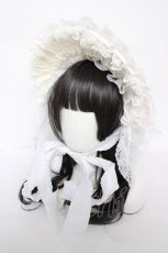 画像1: Triple fortune / レースローズボンネット  白 Y-26-09-16-029-EL-AC-SZ-ZY (1)