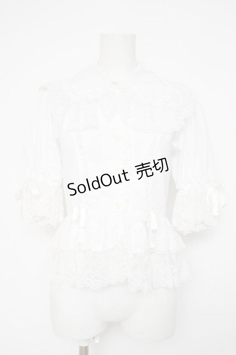 画像1: metamorphose / ラッセルレースブラウス  白 Y-26-09-17-035-ME-BL-SZ-ZY (1)