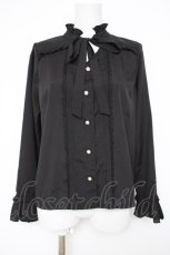 画像1: axes femme POETIQUE / ボウタイフリルクラシックブラウス M 黒 Y-26-09-17-037-AX-BL-SZ-ZY (1)