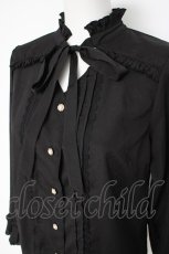 画像3: axes femme POETIQUE / ボウタイフリルクラシックブラウス M 黒 Y-26-09-17-037-AX-BL-SZ-ZY (3)