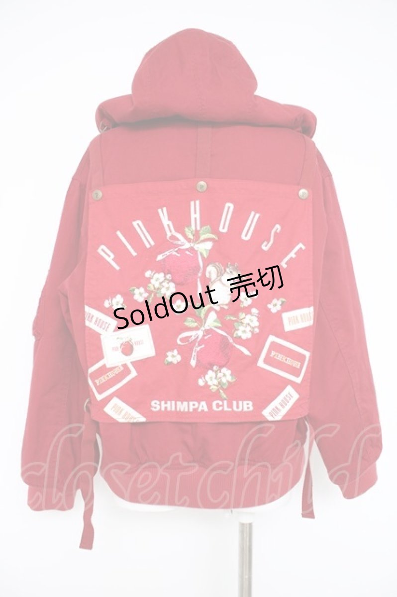 画像2: PINK HOUSE / アップルブロッサム刺繍ゼッケンブルゾン F 赤 Y-26-09-17-056-LO-JA-SZ-ZY (2)