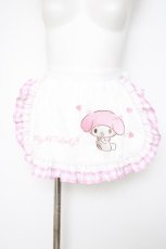 画像1: Chalmiere / マイメロディ／エプロン F 白×ピンク Y-26-09-17-061-AX-SK-SZ-ZY (1)