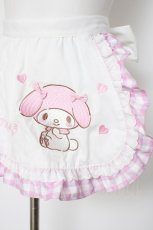 画像3: Chalmiere / マイメロディ／エプロン F 白×ピンク Y-26-09-17-061-AX-SK-SZ-ZY (3)