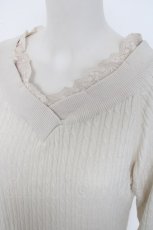 画像3: axes femme / Vネックニットプルオーバー M 生成り Y-26-09-17-027-AX-TO-SZ-ZY (3)