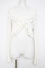 画像1: dazzlin / ペプラムフリルリボンカーデ F オフホワイト Y-26-09-17-030-LO-TO-SZ-ZY (1)