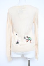 画像2: Cherir la femme / おもちゃ刺繍カーディガン M 生成り Y-26-09-17-031-LO-TO-SZ-ZY (2)