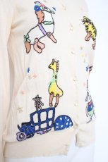画像3: Cherir la femme / おもちゃ刺繍カーディガン M 生成り Y-26-09-17-031-LO-TO-SZ-ZY (3)