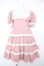 画像1: Ange / セーラーテイアードワンピース  ピンク Y-26-09-18-042-LO-OP-SZ-ZY (1)