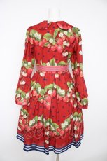 画像2: LIEF / Juicy Fruity Strawberry ラウンドカラーワンピース  赤 Y-26-09-18-048-LO-OP-SZ-ZY (2)