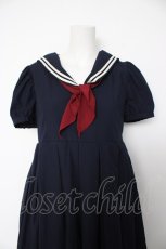 画像4: LIEF / Aラインセーラーワンピース  ネイビー Y-26-09-18-050-LO-OP-SZ-ZY (4)