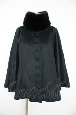 画像1: Sheglit / ファー付きケープコート  黒 Y-26-09-18-066-EL-CO-SZ-ZY (1)