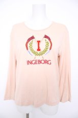 画像1: INGEBORG / ロゴ刺繍カットソー  アイボリーＸ赤 Y-26-09-20-007-LO-TO-SA-ZY (1)