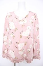 画像1: KANEKO ISAO / 八重桜ちりめんノーカラーブラウス  ピンク Y-26-09-20-009-EL-BL-SA-ZY (1)