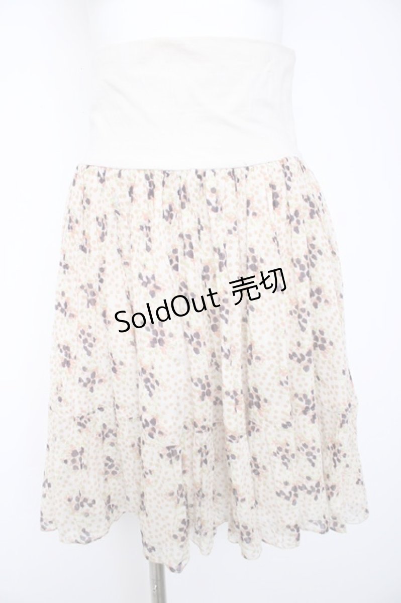 画像1: Franche Lippee / ぼかし総柄スカート M 生成り Y-26-09-20-079-LO-SK-SZ-ZY (1)
