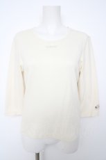 画像1: INGEBORG / ロゴ刺繍五分袖カットソー S アイボリー Y-26-09-20-015-LO-BL-SA-ZY (1)