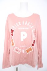 画像1: PINK HOUSE / ロゴ&ワッペンカットソー  ピンク Y-26-09-20-027-LO-TO-SA-ZY (1)