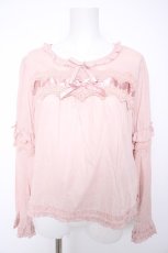 画像1: PINK HOUSE / ケミカルレース使いブラウス  ピンク Y-26-09-20-028-LO-BL-TE-ZY (1)
