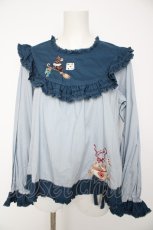 画像1: PINK HOUSE / ハロウィーンワンダーランド刺繍使いブラウス  ブルー Y-26-09-20-043-LO-BL-TE-ZY (1)