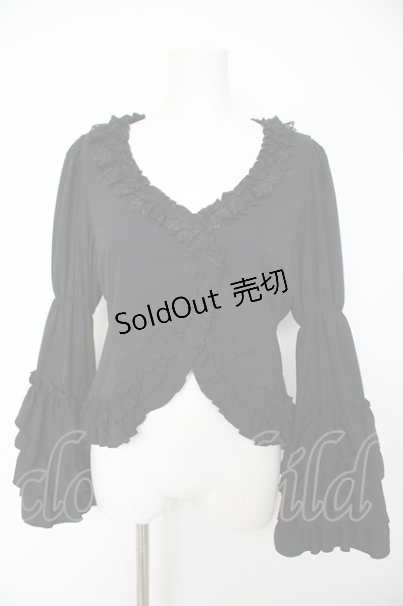画像1: Vallee lys / Fairy Tale Ruffle Chiffon Bolero  黒 Y-26-09-22-035-GO-SH-SZ-ZY (1)