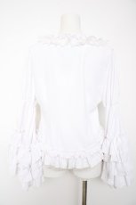 画像2: Vallee lys / Fairy Tale Ruffle Chiffon Bolero  白 Y-26-09-22-036-GO-SH-SZ-ZY (2)