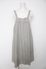 画像1: franche lippee black / うしろリボンワンピース M グレー Y-26-09-22-055-LO-OP-SZ-ZY (1)