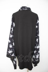 画像2: NieR Clothing / 着物風袖ブロッキングシャツ【折鶴】 F 黒 Y-26-09-22-061-PU-BL-SZ-ZY (2)