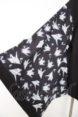 画像3: NieR Clothing / 着物風袖ブロッキングシャツ【折鶴】 F 黒 Y-26-09-22-061-PU-BL-SZ-ZY (3)