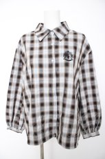 画像1: NieR Clothing / チェックシャツ F グレー Y-26-09-22-062-PU-BL-SZ-ZY (1)