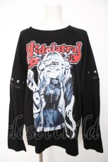 画像1: HIDOLATRAL THEODOL / 3wayイラストラグランTシャツ GRAY BORDER F ブラック Y-26-09-22-065-PU-TO-SZ-ZY (1)