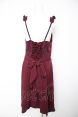画像2: Ozz oneste / ローズ刺繍ジャンパースカート  ワイン Y-26-09-22-080-OO-OP-SZ-ZY (2)
