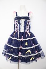 画像1: BABY,THE STARS SHINE BRIGHT / Eternal Ribbon Featheryジャンパースカート  ネイビー Y-26-09-22-084-BA-OP-SZ-ZY (1)