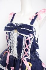 画像3: BABY,THE STARS SHINE BRIGHT / Eternal Ribbon Featheryジャンパースカート  ネイビー Y-26-09-22-084-BA-OP-SZ-ZY (3)