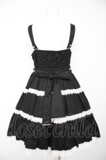 画像2: Angelic Pretty / 肩リボンジャンパースカート  黒×白 Y-26-09-22-087-AP-OP-SZ-ZY (2)