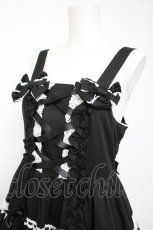 画像3: Angelic Pretty / 肩リボンジャンパースカート  黒×白 Y-26-09-22-087-AP-OP-SZ-ZY (3)