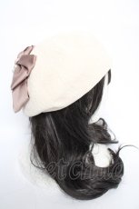 画像4: axes femme / リボン付きモールニットベレー  生成り Y-26-09-22-013-AX-AC-SZ-ZY (4)