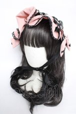 画像1: DearMyLove / Emilyハートチャームヘッドドレス  ブラック×ピンク Y-26-09-22-014-LO-AC-SZ-ZY (1)