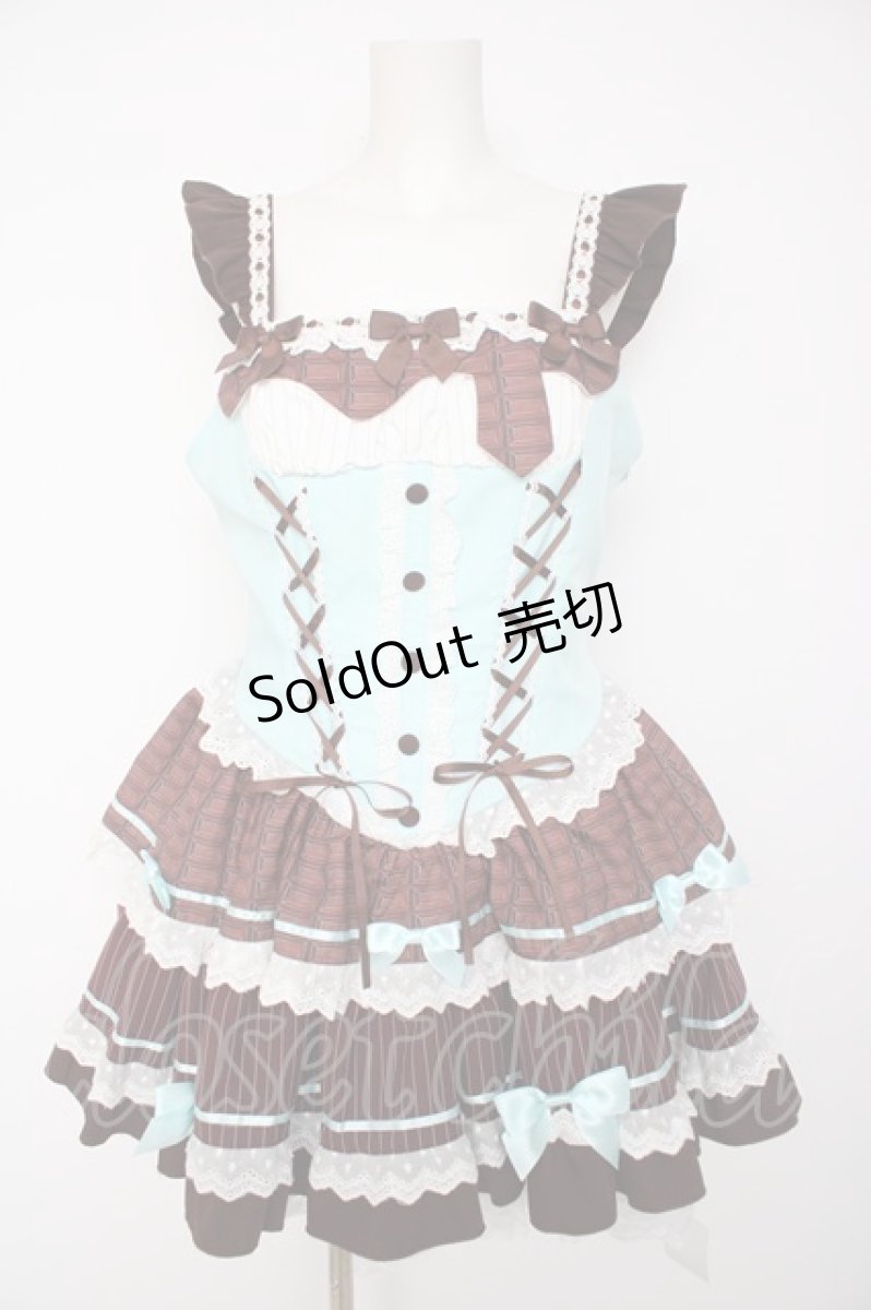 画像1: Doll Paradise / チョコミントコルセット風ジャンパースカート L チョコミント Y-26-09-22-104-LO-OP-SZ-ZY (1)