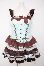画像1: Doll Paradise / チョコミントコルセット風ジャンパースカート L チョコミント Y-26-09-22-104-LO-OP-SZ-ZY (1)