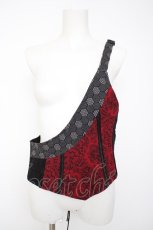 画像1: Qutie Frash / 2022年 プレミアム黒炎ワンショルコルセット  レッド×ブラック Y-26-09-22-113-QU-SK-IG-ZY (1)