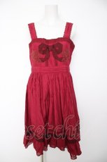 画像1: axes femme / バラレースリボンワンピース M 赤 Y-26-09-24-048-AX-OP-SZ-ZY (1)