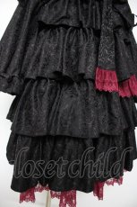 画像5: Vallee lys / Coquelicot Dress midi length Jacquard  ブラック×ワイン Y-26-09-24-067-GO-OP-SZ-ZY (5)