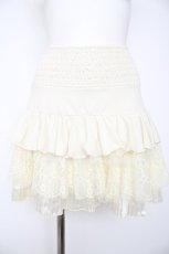 画像1: Ozz oneste / 刺繍ティアードミニスカート  生成り Y-26-09-24-076-OO-SK-SZ-ZY (1)