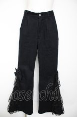 画像1: axes femme POETIQUE / サイドレースフレアデニムパンツ M 黒 Y-26-09-24-094-AX-PA-SZ-ZY (1)