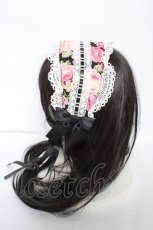 画像2: metamorphose / はしごレースリボン花柄ヘッドドレス  黒 Y-26-09-24-013-ME-AC-SZ-ZY (2)