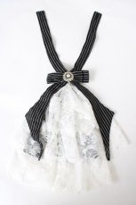 画像1: MARBLE / 十字架付きヴァンパイアネクタイ  黒ストライプ Y-26-09-24-002-GO-ZA-SZ-ZY (1)