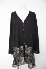 画像1: axes femme / UVカットレース切替カーデ F 黒 Y-26-09-24-021-AX-TO-SZ-ZY (1)